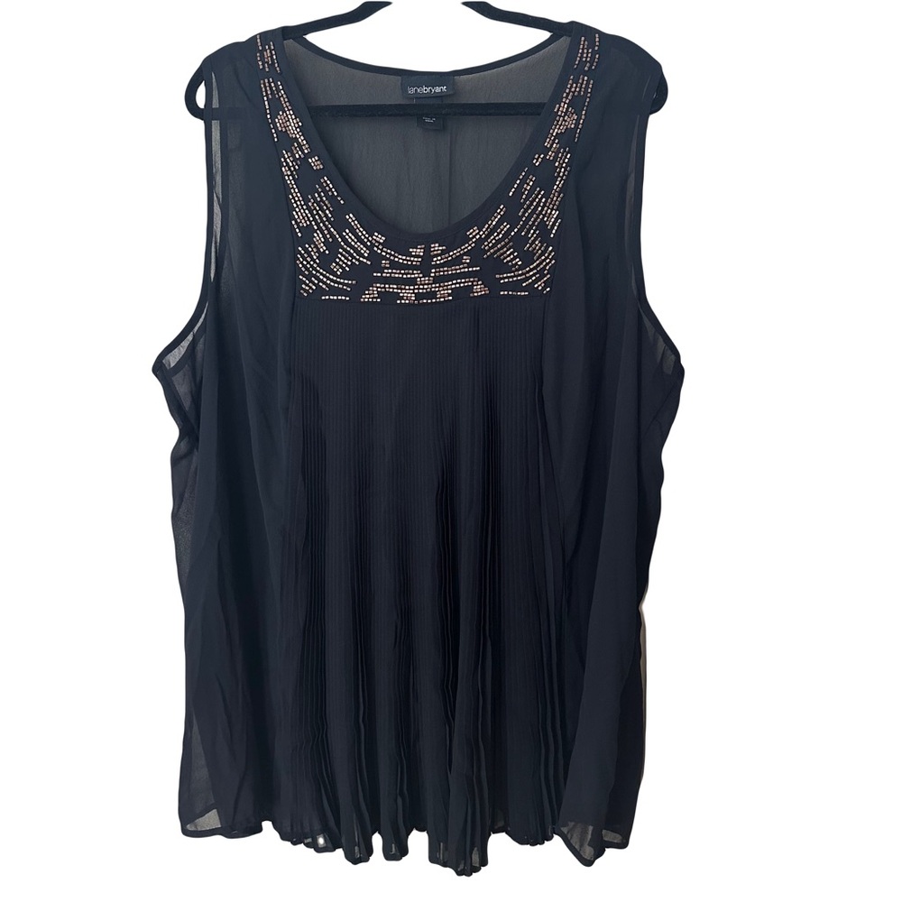 Lane Bryant 26/28 Black Beaded Tank Top